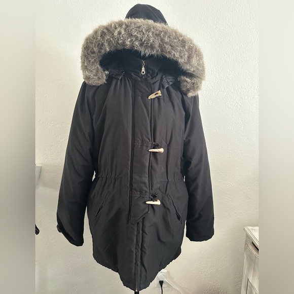 Vintage Rainbow West Puffer Winter Coat with Faux Fur Lined Hood size M - Picture 3 of 13